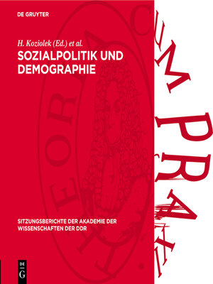 cover image of Sozialpolitik und Demographie